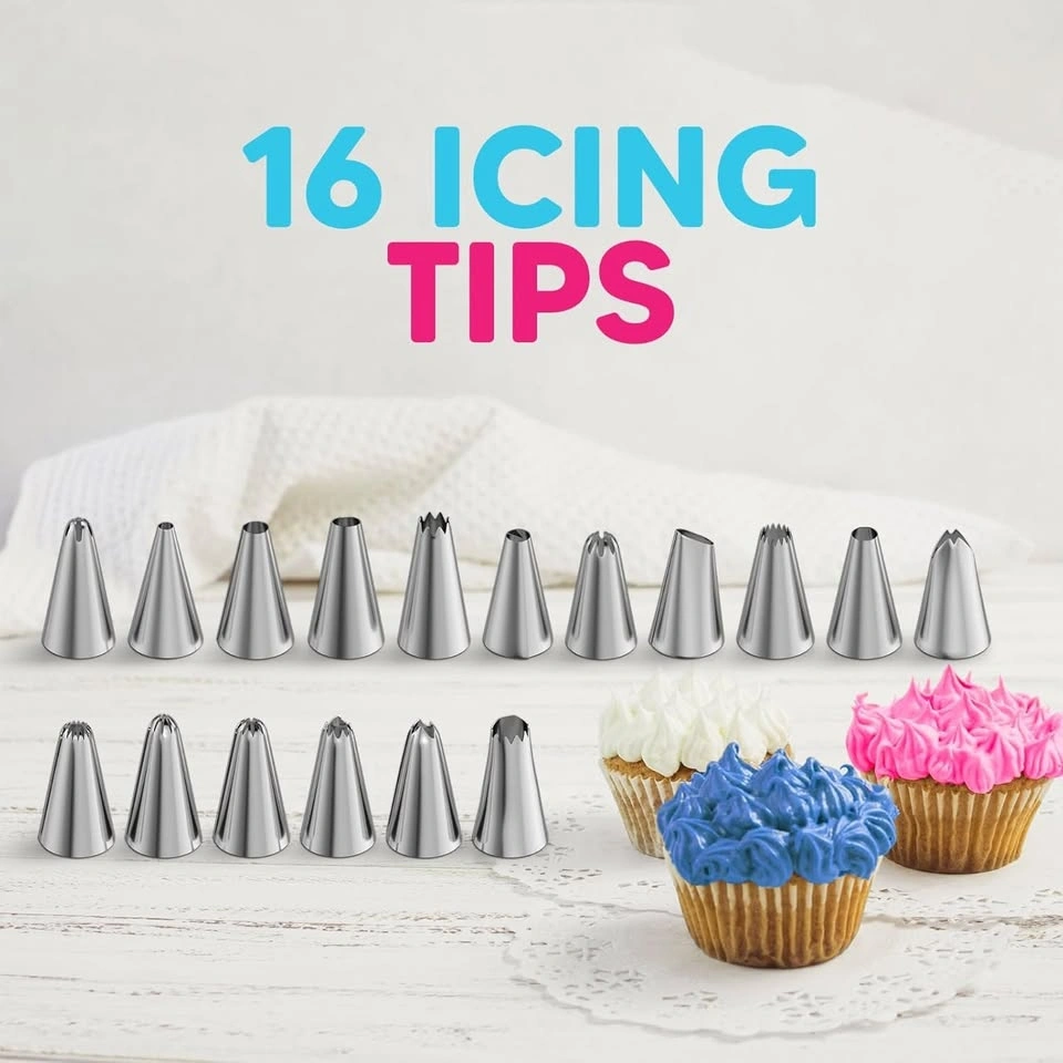 Riccle Piping Bags and Tips Set, 124 Pcs Cake Decorating Kit - photo 4