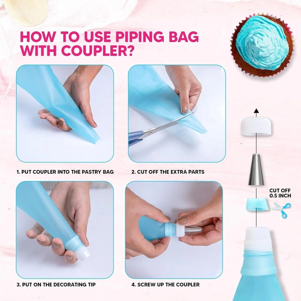Riccle Piping Bags and Tips Set, 124 Pcs Cake Decorating Kit - photo 5