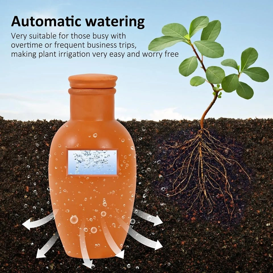 OLLAS Terracotta Planter 3.1" x 3.1" x 6" Self Watering 4 Pack