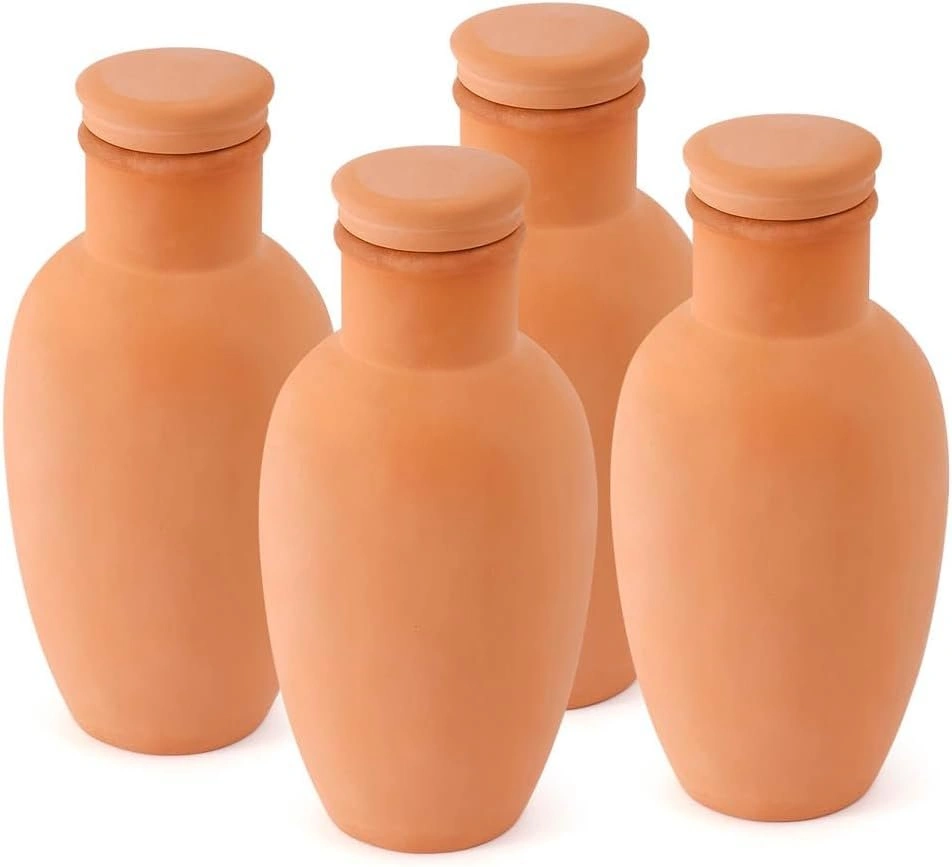 OLLAS Terracotta Planter 3.1" x 3.1" x 6" Self Watering 4 Pack - photo 3