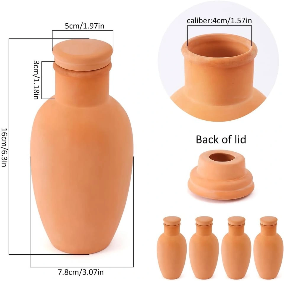 OLLAS Terracotta Planter 3.1" x 3.1" x 6" Self Watering 4 Pack - photo 5