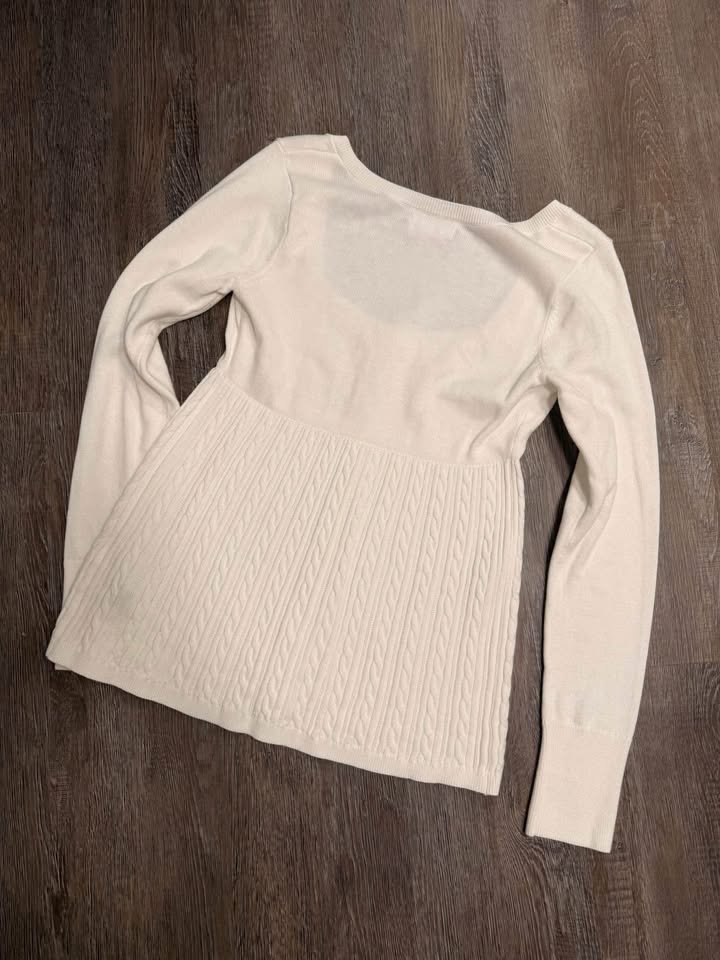 Hollister white long sleeve babydoll sweater - photo 3