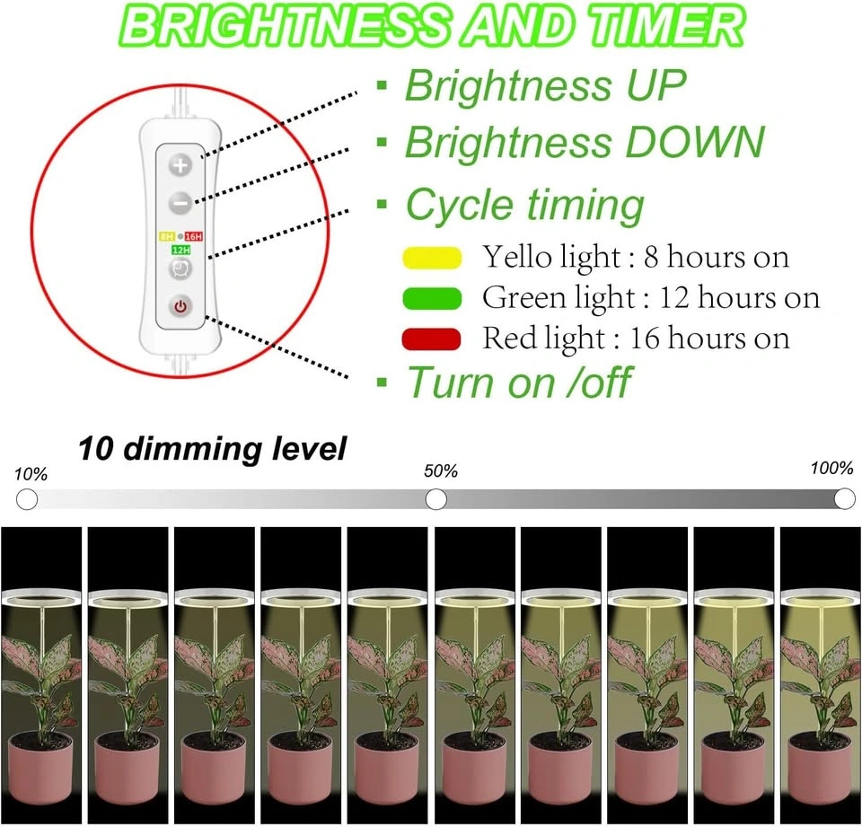 yadoker Plant Grow Light, LED Growing Light Full Spectrum - photo 3