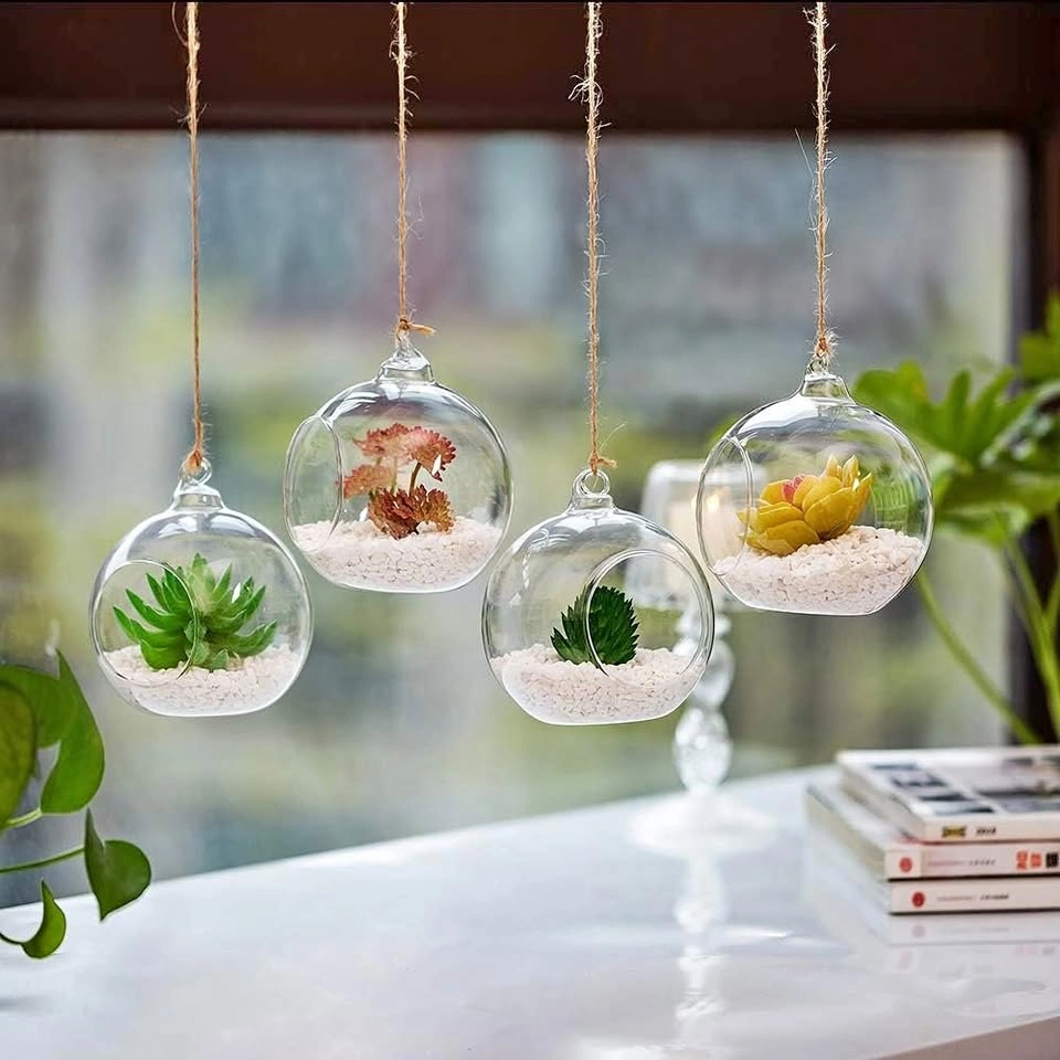 Hanging Glass Terrarium Globe Tea Light Candle Holders