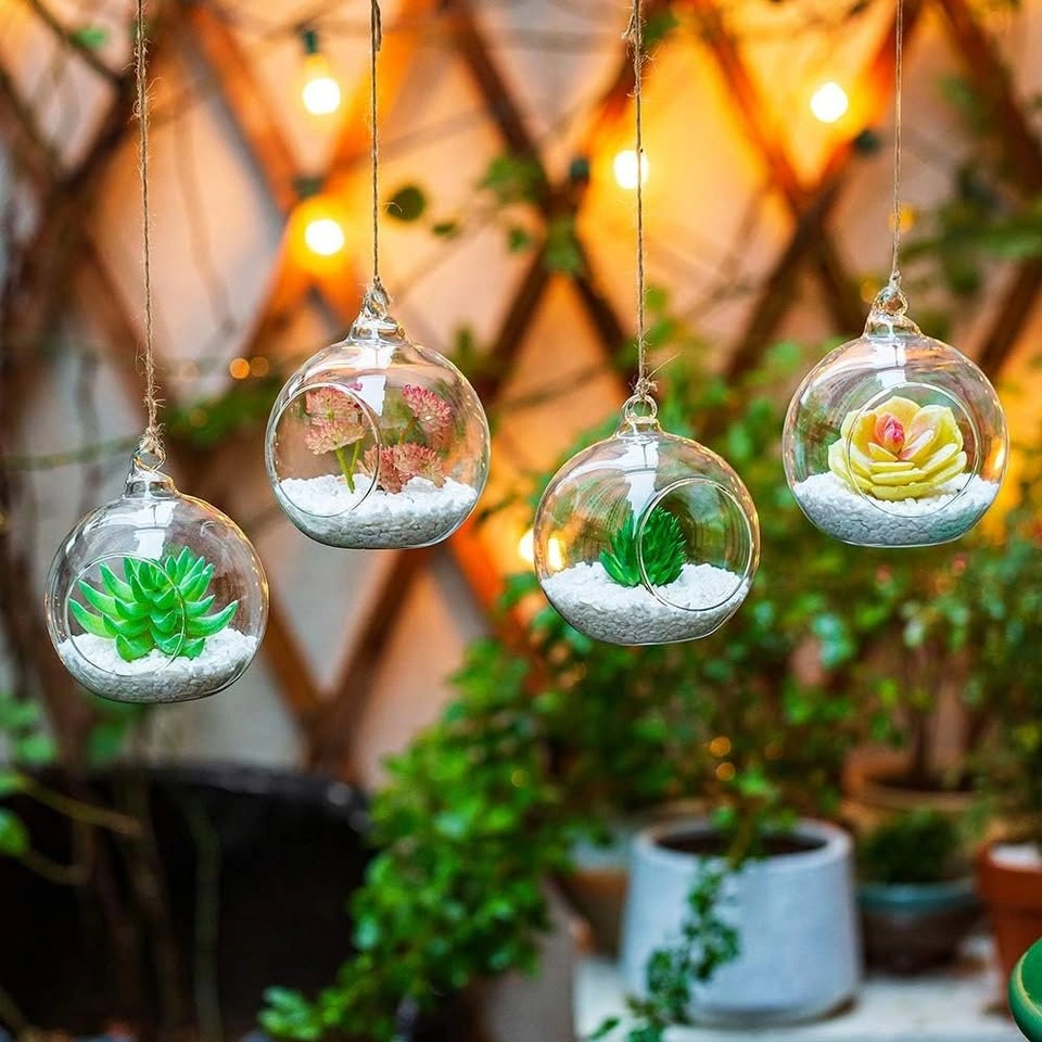 Hanging Glass Terrarium Globe Tea Light Candle Holders - photo 2