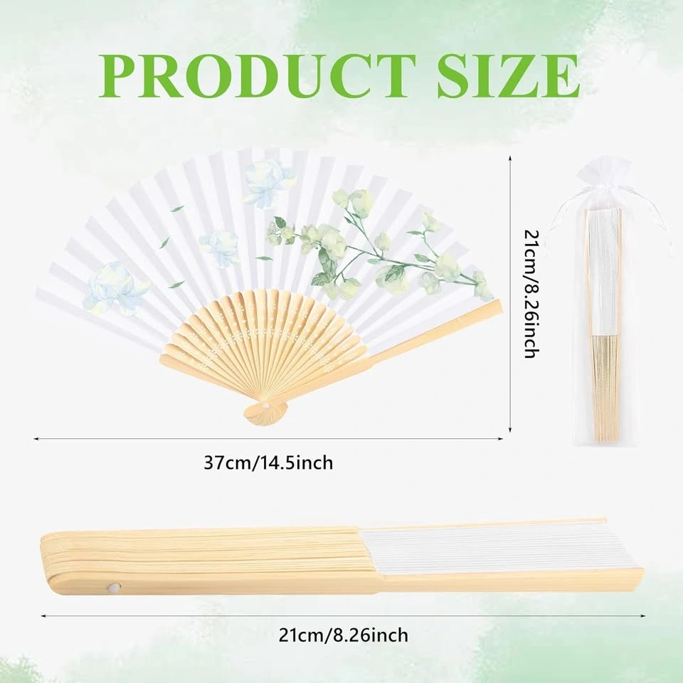 CHRORINE White Bamboo Folding Fans 45 Pack - photo 3