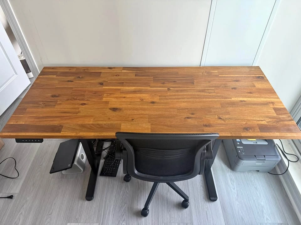 Solid Wood Dual Motor Electric Standing Desk