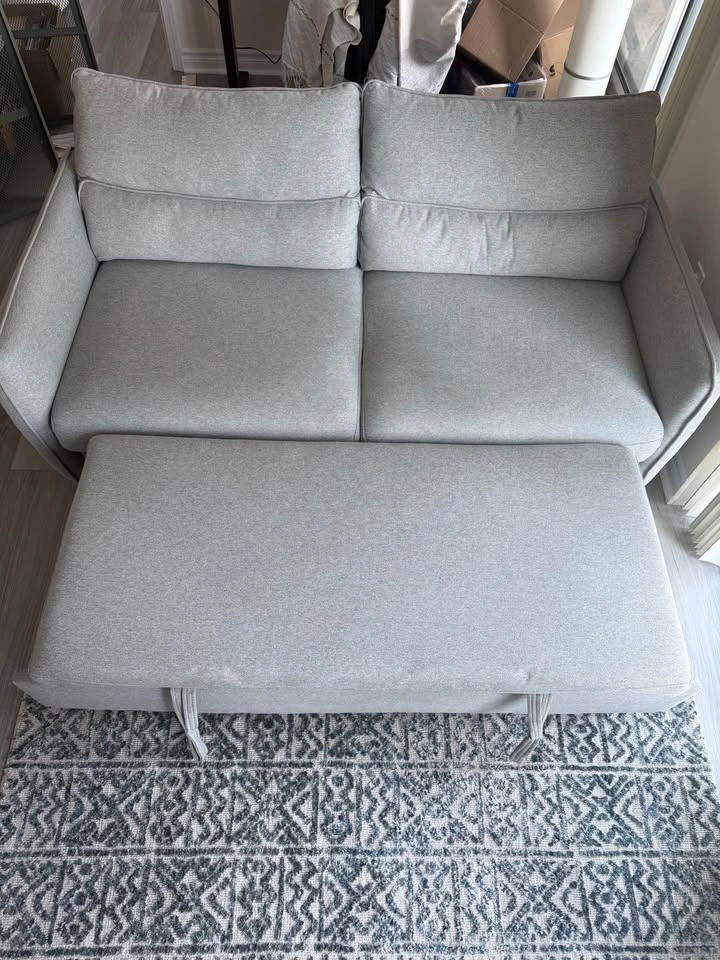 Light Gray Sleeper Sofa Structube Veronique - photo 2