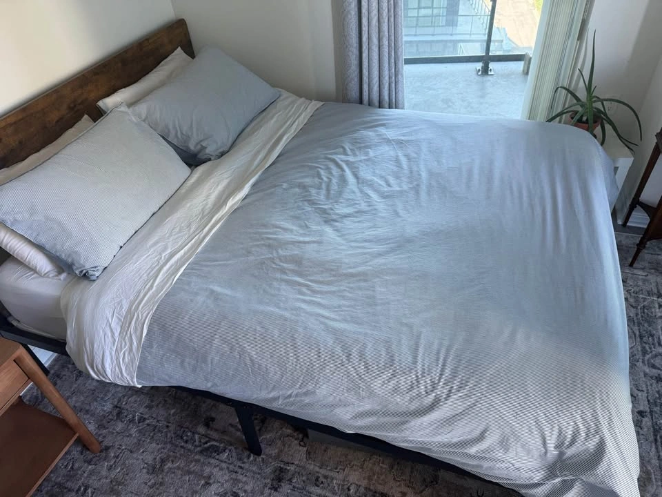 Douglas Queen Mattress + Metal Bed Frame with Wood Headboard - photo 2