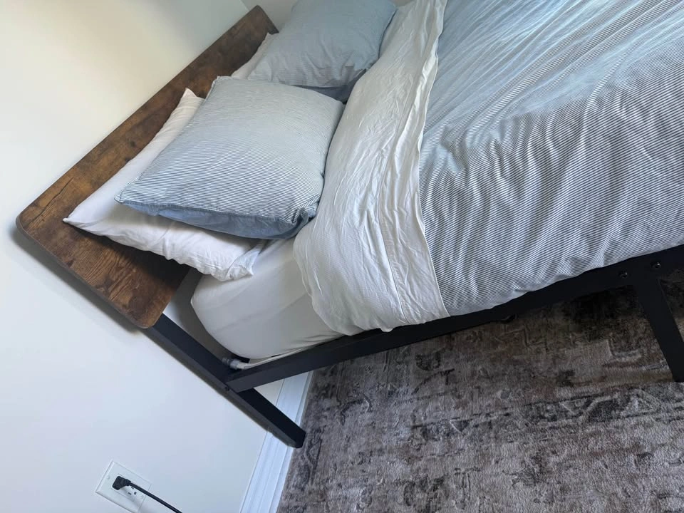 Douglas Queen Mattress + Metal Bed Frame with Wood Headboard - photo 3