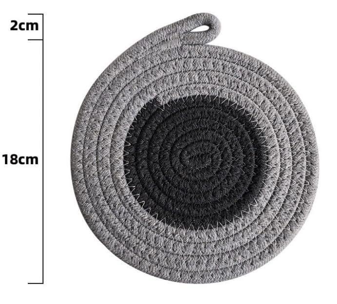 18cm Round Woven Table Mats for Coffee Kitchen Coasters Set of 5 - photo 2
