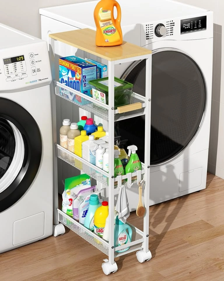 TIPGO Utility Slim Storage Cart, 4 Tier Rolling Cart - photo 2