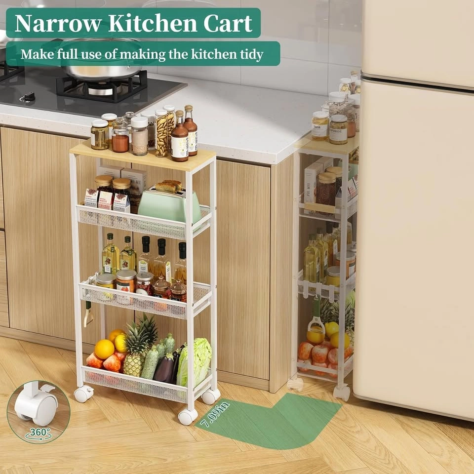 TIPGO Utility Slim Storage Cart, 4 Tier Rolling Cart - photo 5