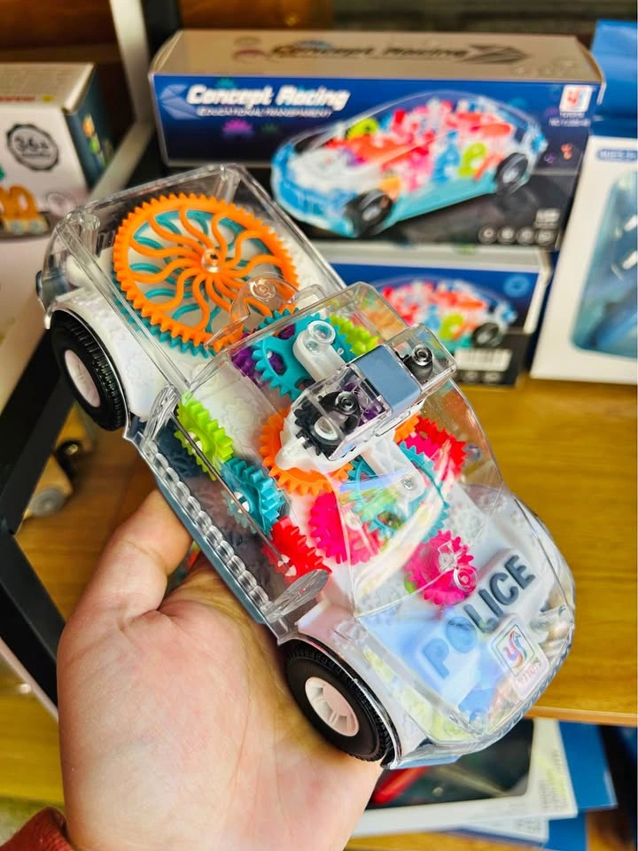 Light Up Transparent Gear Toy Car