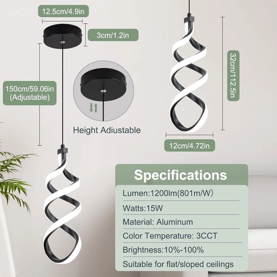 EIDISUNY Modern Led Pendant Light Fixture - photo 5