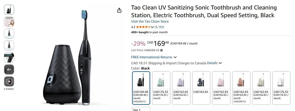 Tao Clean UV Sanitizing Sonic Toothbrush and Cleaning Station - photo 2