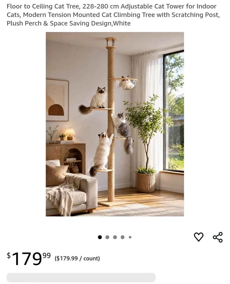 Adjustable Height Cat Tree - New