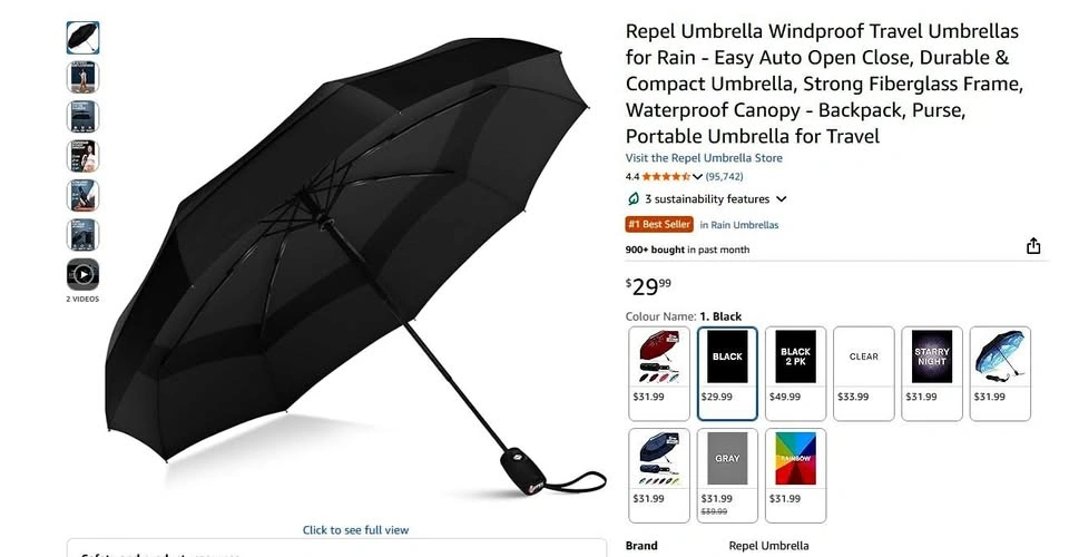 Repel Umbrella Windproof Travel Umbrella - Auto Open/Close