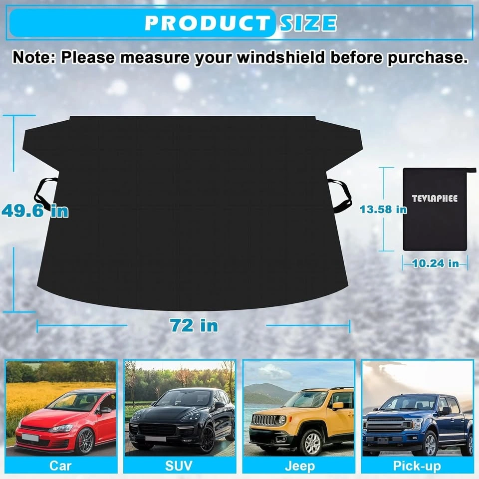 Windshield Cover for Ice and Snow Heavy Duty 600D Oxford Fabric - photo 4