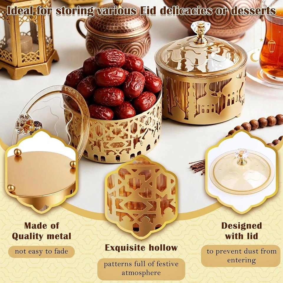 6 Pcs Muslim Islamic Dessert Trays Eid Mubarak Trays
