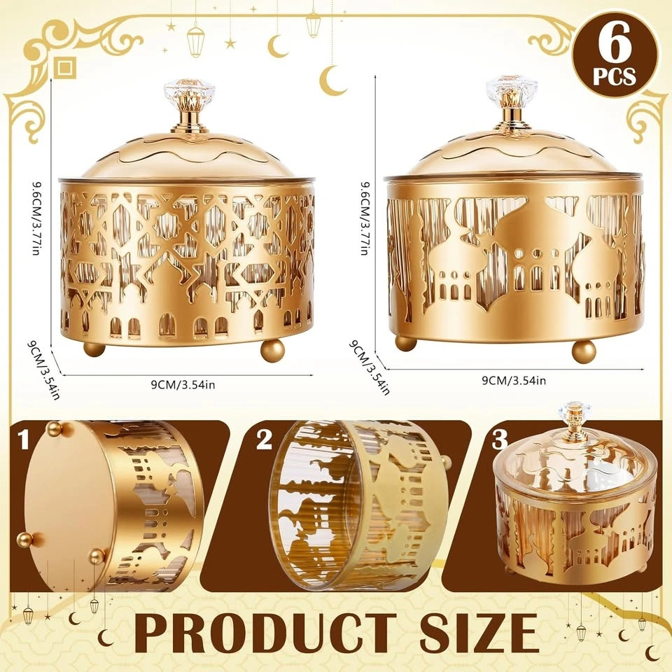 6 Pcs Muslim Islamic Dessert Trays Eid Mubarak Trays - photo 4