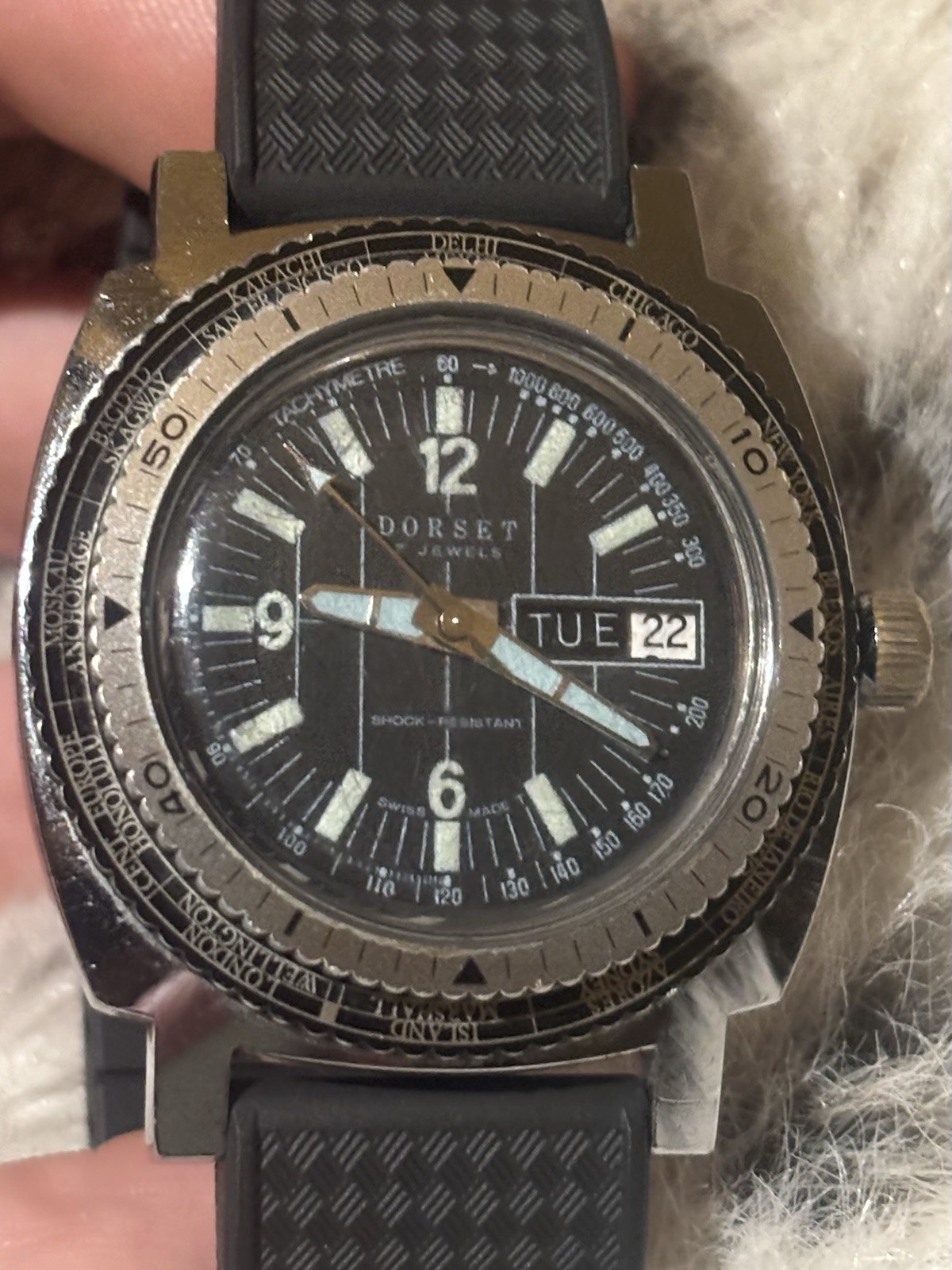 vintage Swiss "Skin Diver" watch from the 1960s windup Dorset
