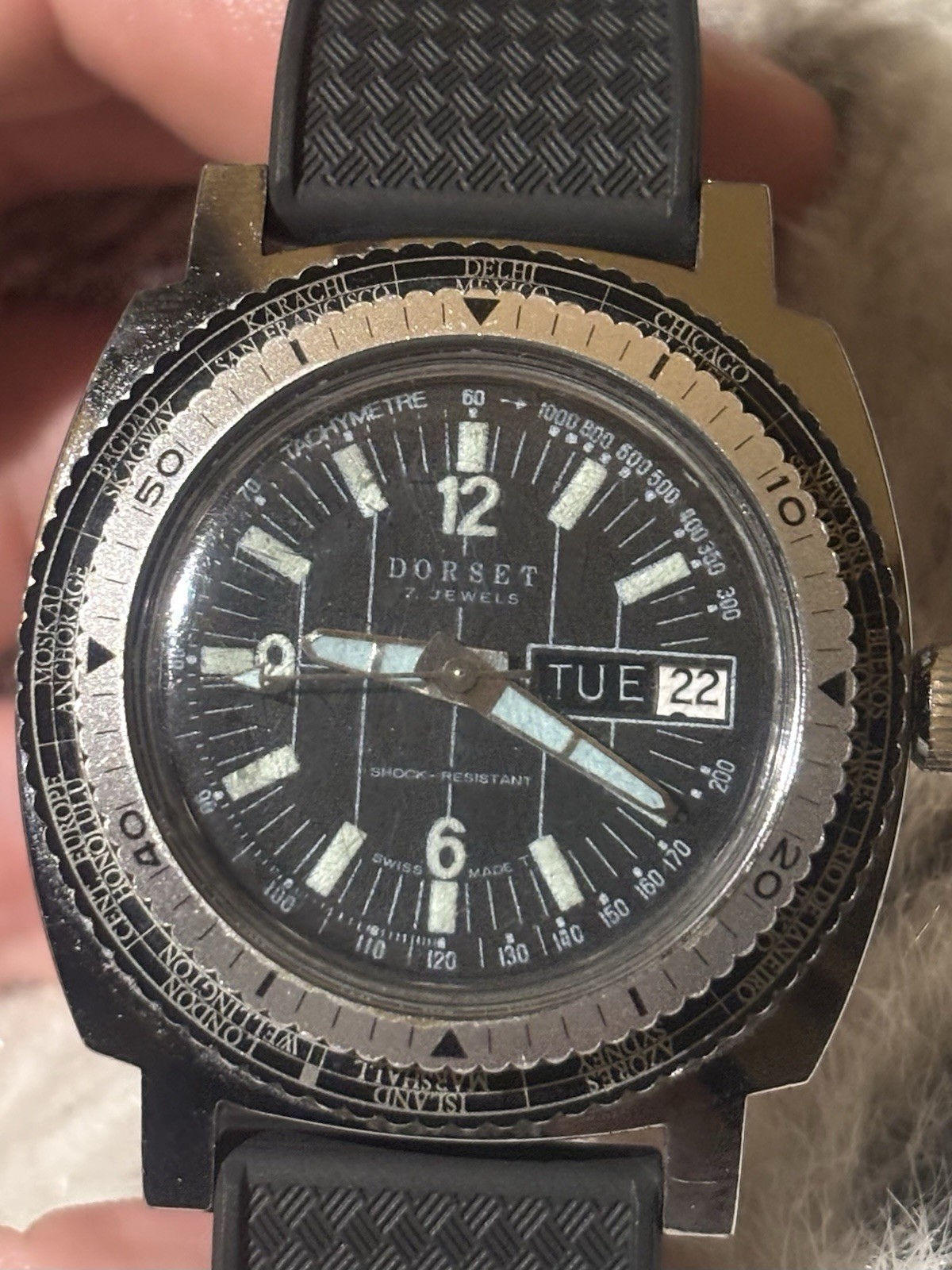 vintage Swiss "Skin Diver" watch from the 1960s windup Dorset - photo 3