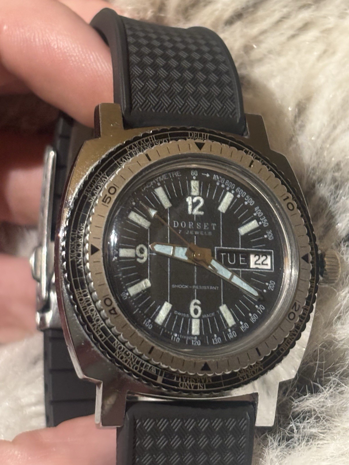 vintage Swiss "Skin Diver" watch from the 1960s windup Dorset - photo 4