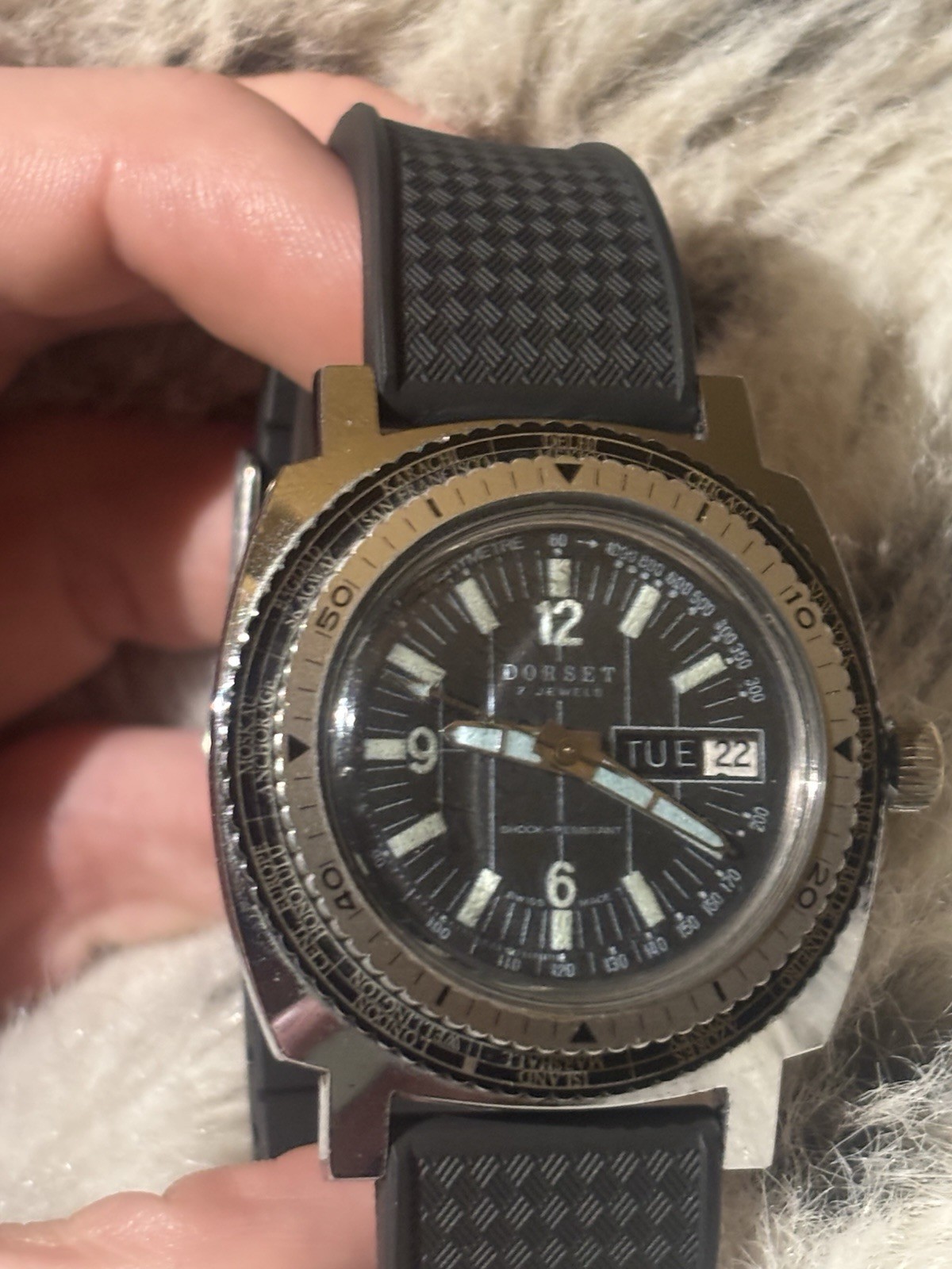 vintage Swiss "Skin Diver" watch from the 1960s windup Dorset - photo 5