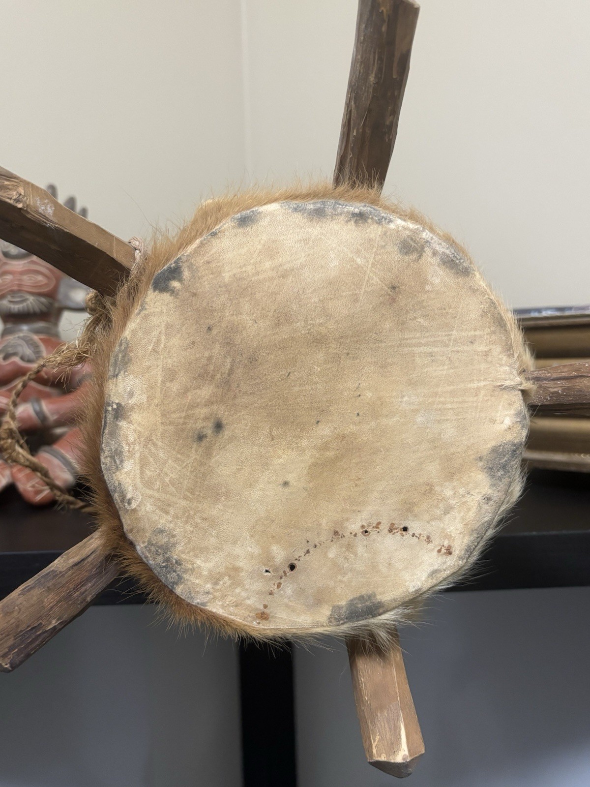 Djembe Voodoo Ritual African Drum Handmade Tribal Wood Natural S - photo 2