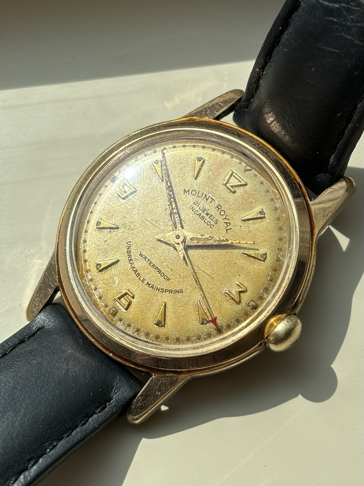 Swiss Vintage Gold Tone 21 Jewels Watch Mount Royal Vintage