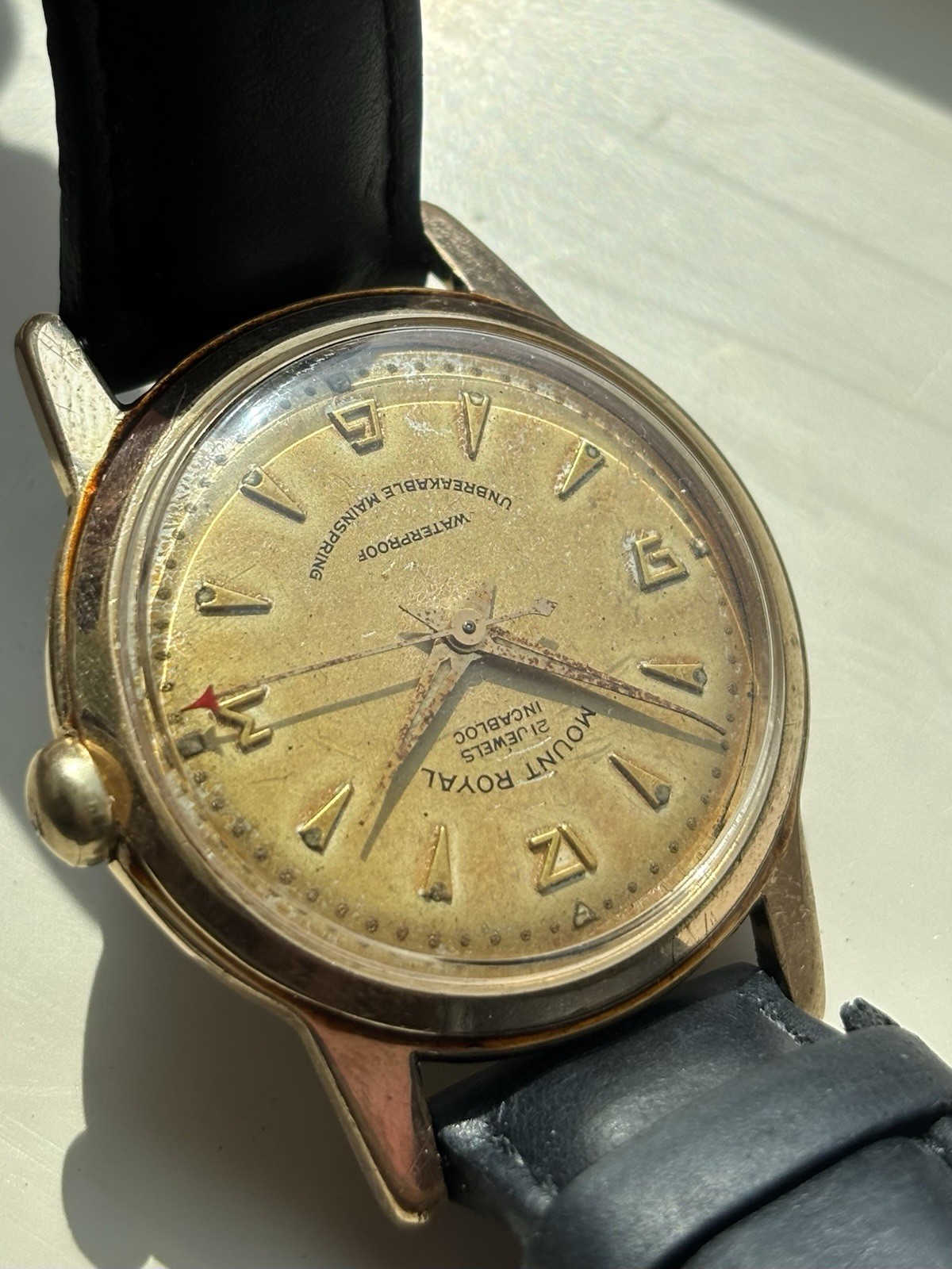 Swiss Vintage Gold Tone 21 Jewels Watch Mount Royal Vintage - photo 4