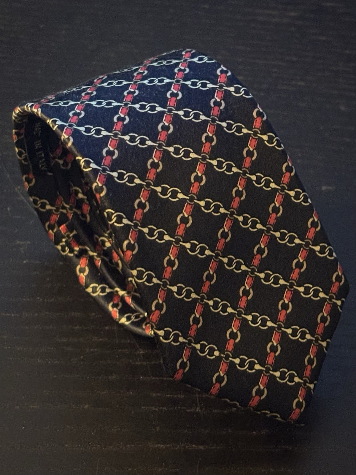 Gucci-link Tie 100% Silk Men's Luca Franzini, Made in Italy - photo 3