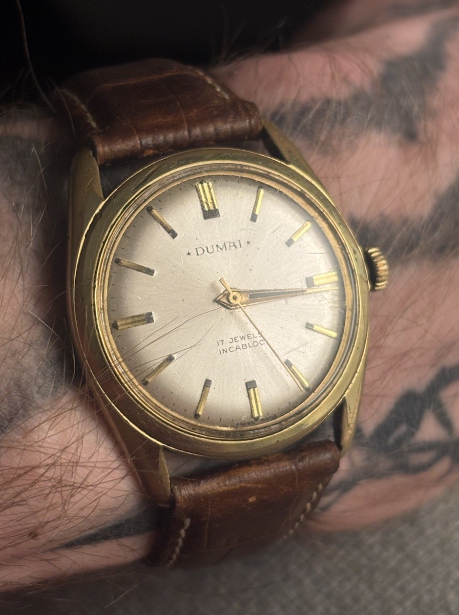 WINDUP Swiss Watch Running Vintage Rare Find French Dumai - photo 2