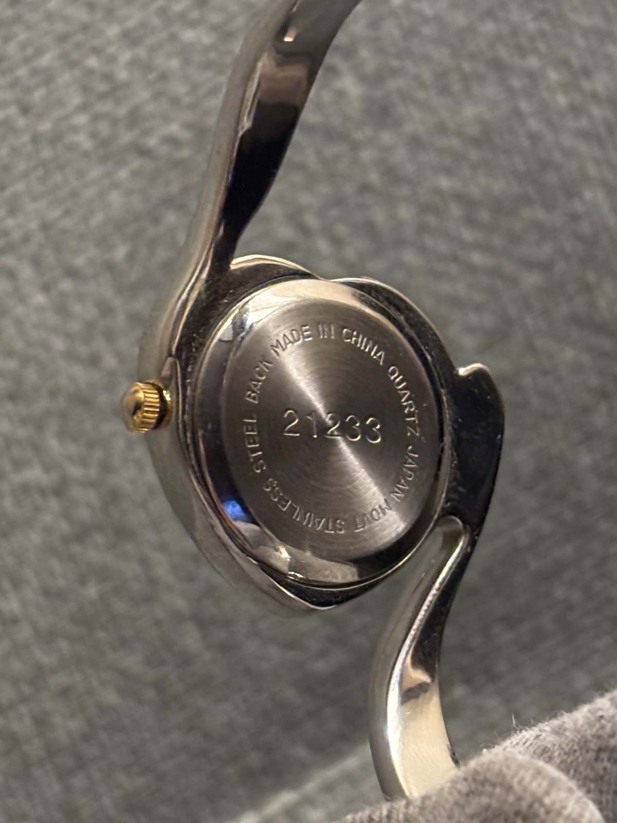 Silver Heart Shaped Quartz Watch Cuff Gold Accent Fashion - photo 3