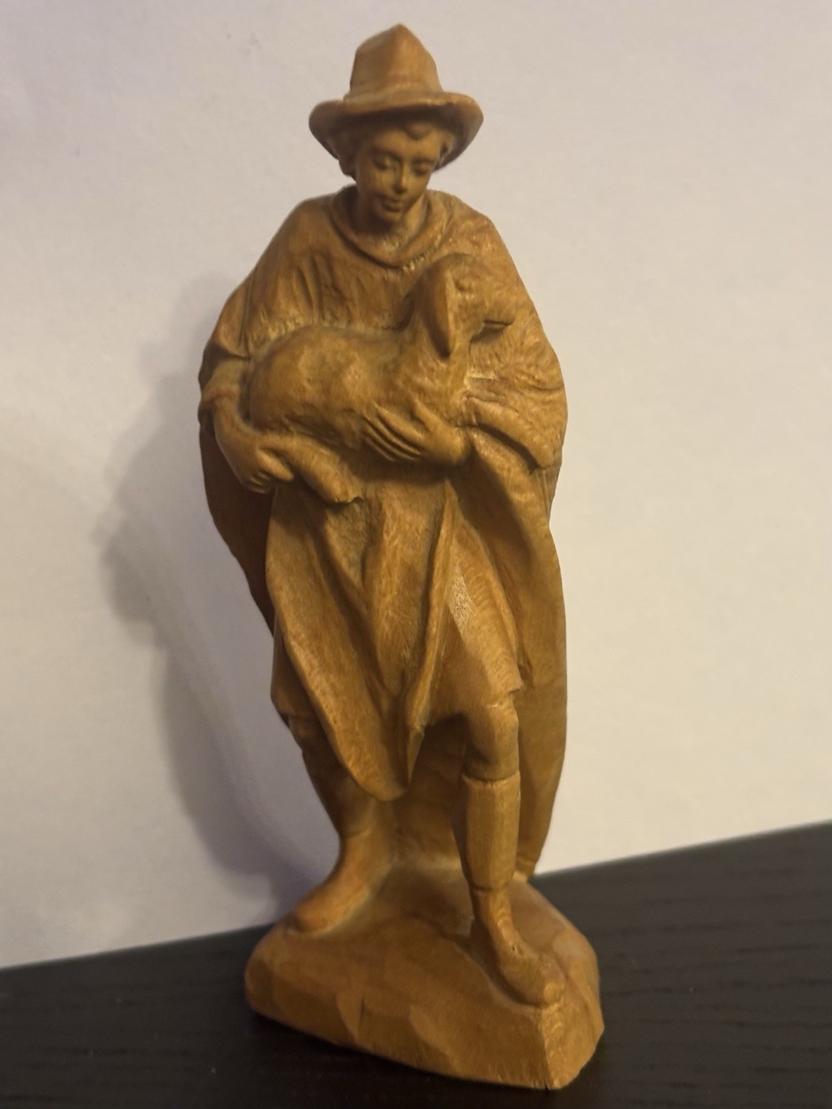 Hand Carved Wood Folk Art Miniature Oberammergau Good Sheppard G