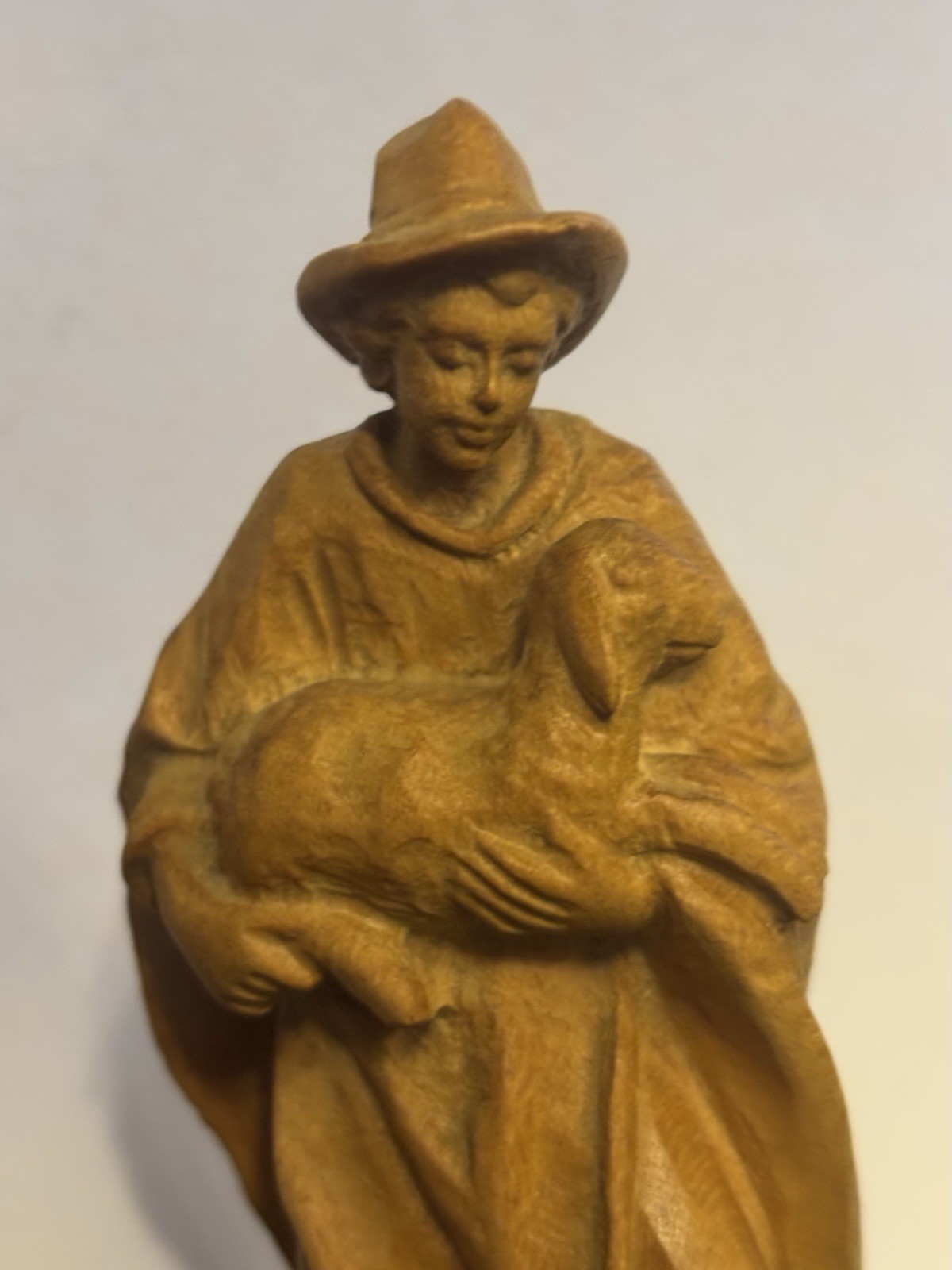 Hand Carved Wood Folk Art Miniature Oberammergau Good Sheppard G - photo 2