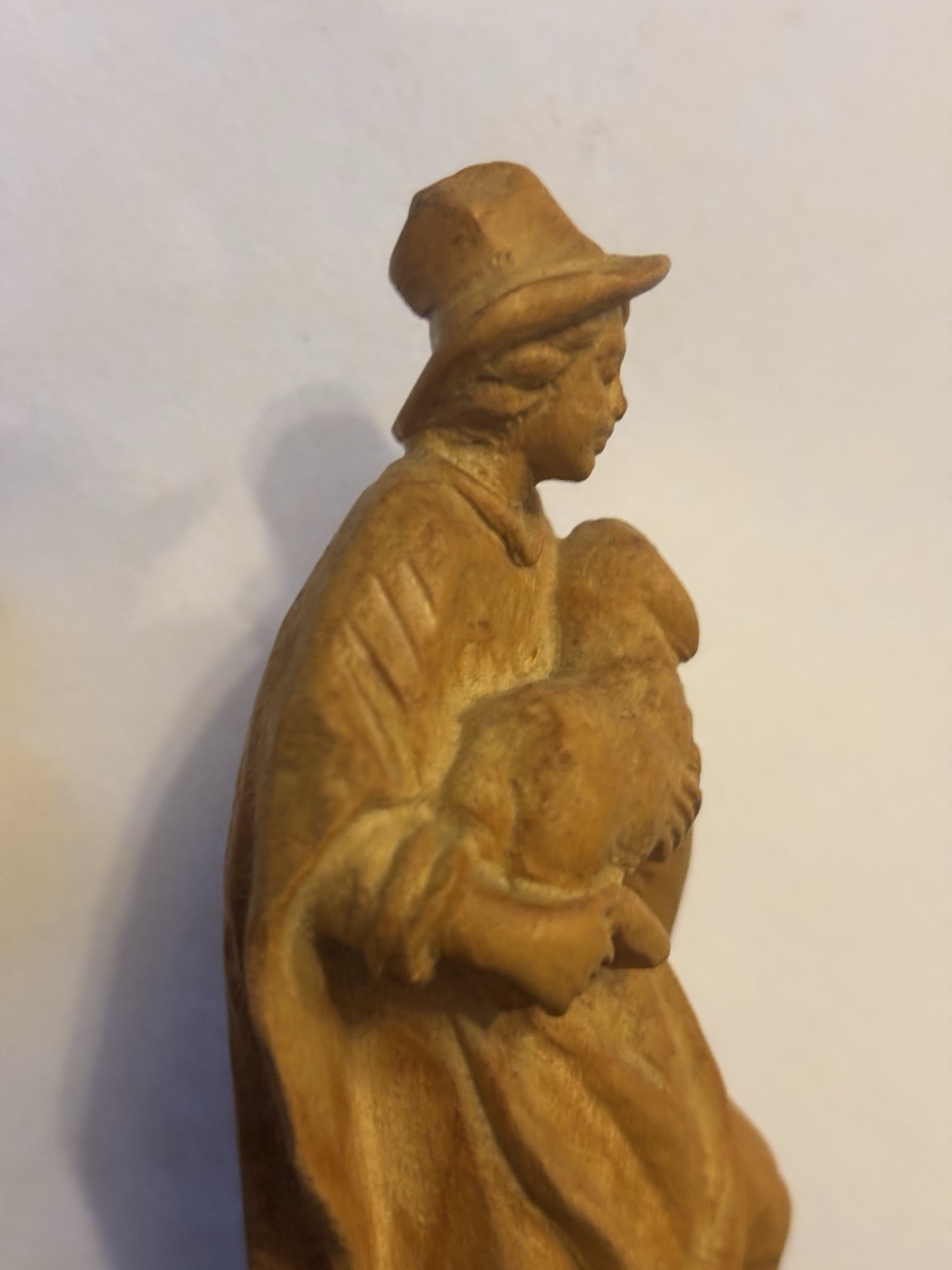 Hand Carved Wood Folk Art Miniature Oberammergau Good Sheppard G - photo 3