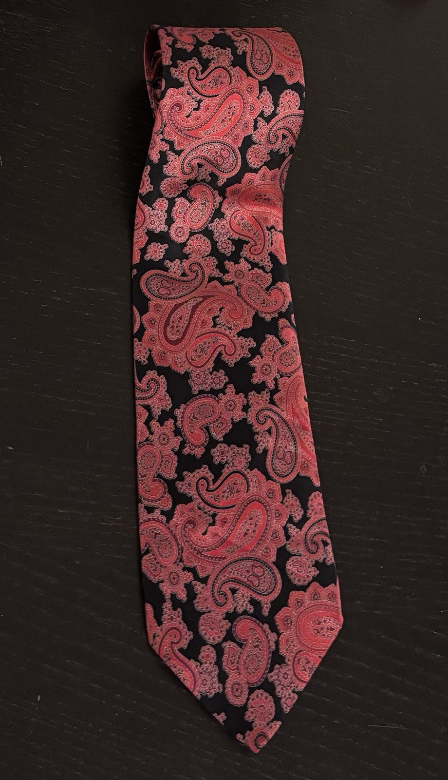 Paisley Silk Tie Made In Italy ZANETTI Pure Silk 100% Mint Red - photo 3