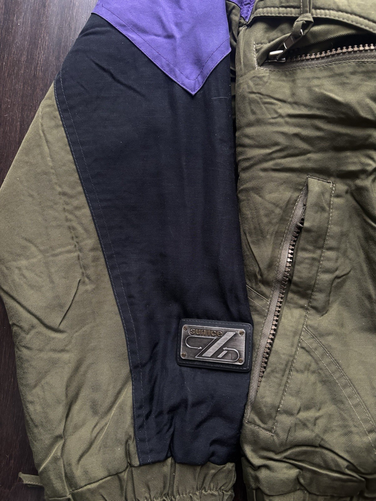90s SunIce Color Block Nylon Ski Windbreaker Green Purple M - photo 3