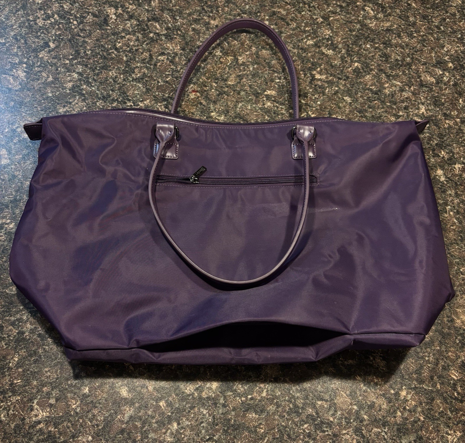 Lipault Paris Lady Plume Tote Bag Purple Nylon Large Shoulder Ha - photo 4