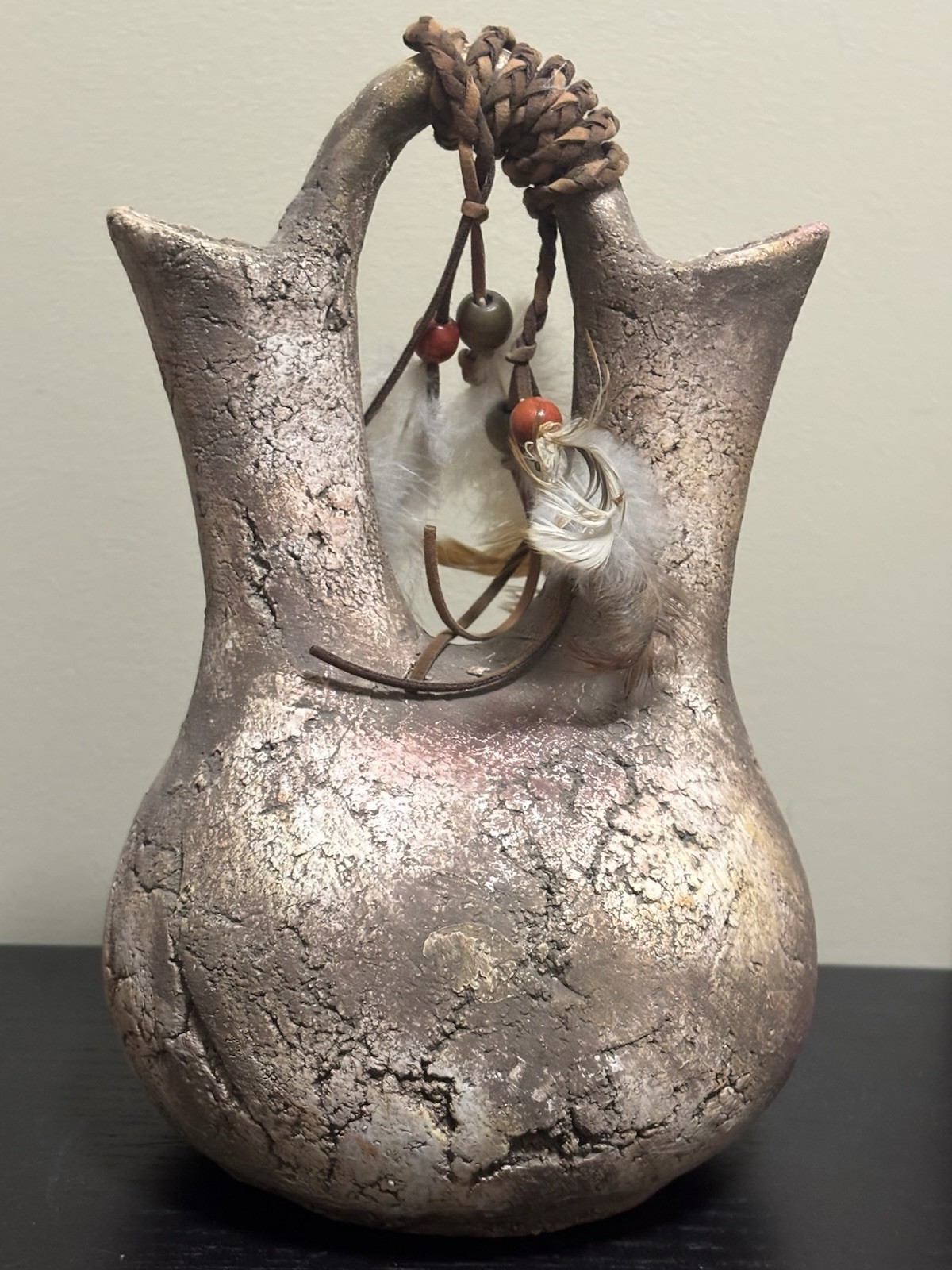 ANTIQUE NATIVE AMERICAN HAND MADE POTTERY VASE #2 - photo 2