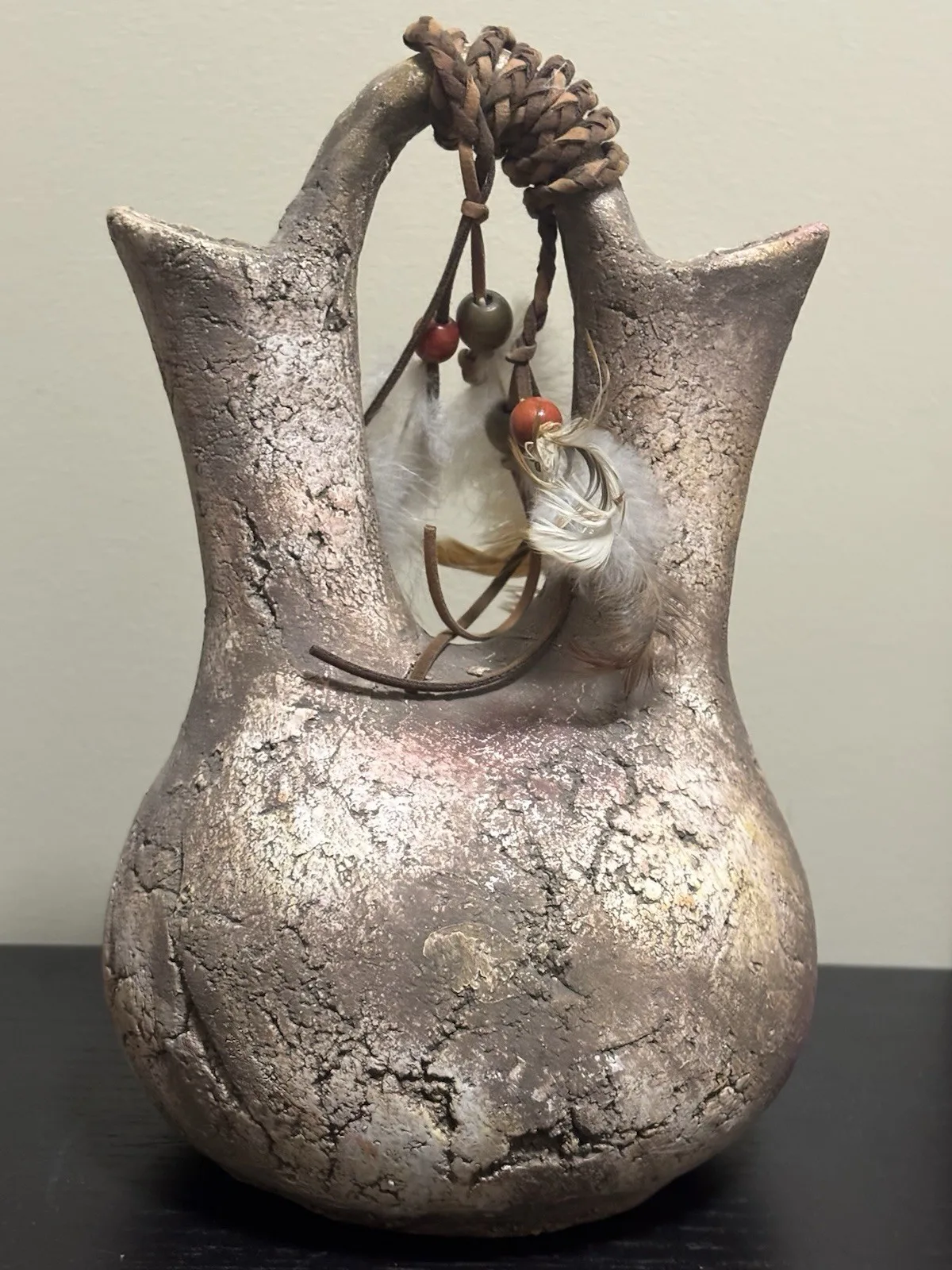 ANTIQUE NATIVE AMERICAN HAND MADE POTTERY VASE #2 - photo 2