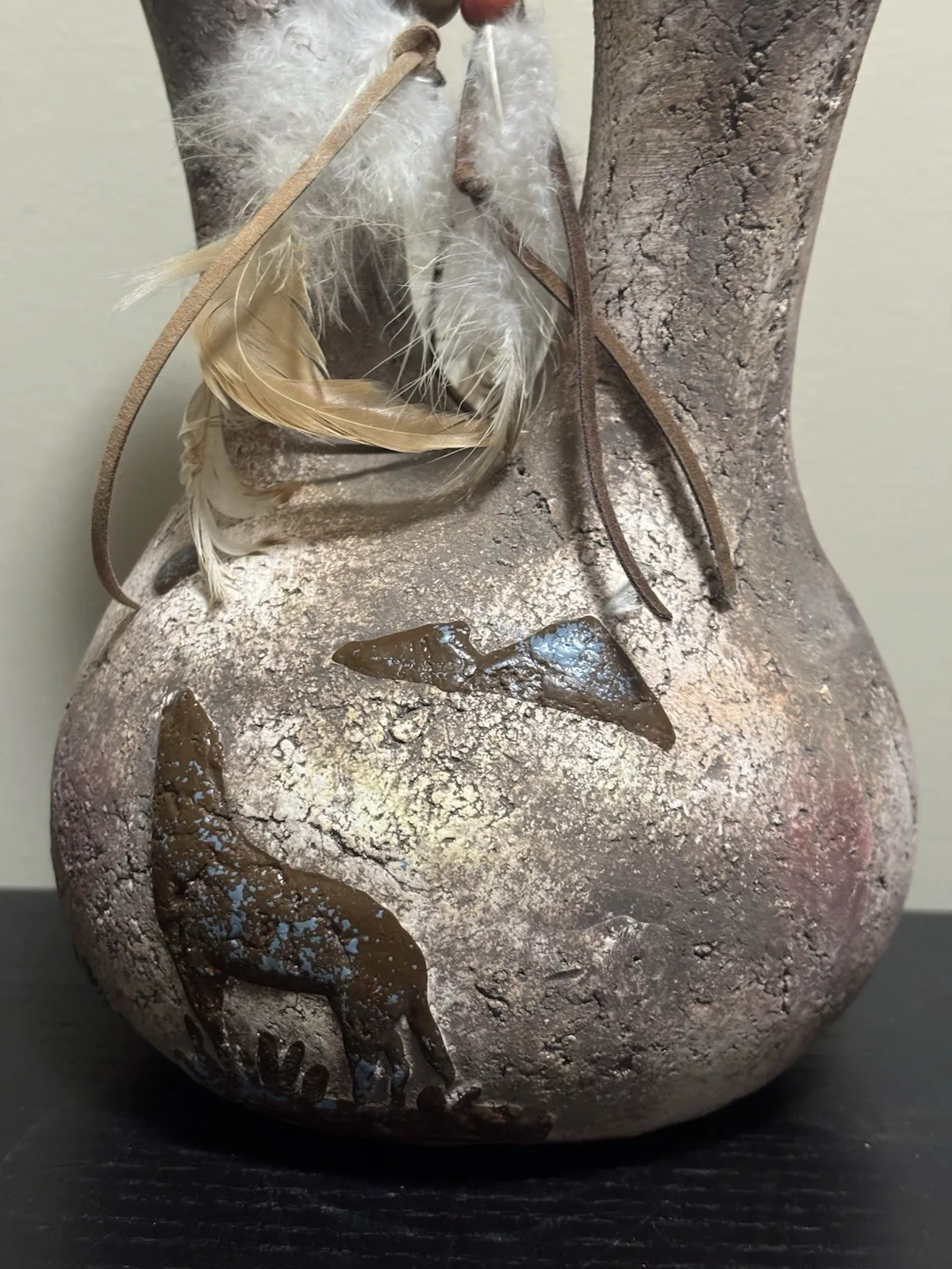 ANTIQUE NATIVE AMERICAN HAND MADE POTTERY VASE #2 - photo 3