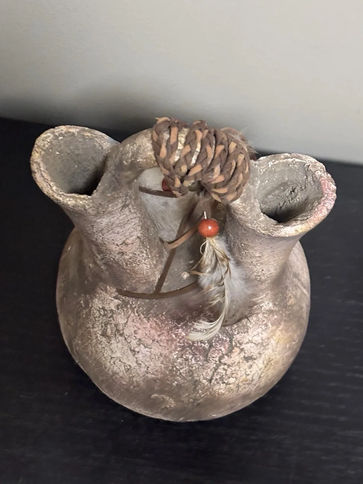 ANTIQUE NATIVE AMERICAN HAND MADE POTTERY VASE #2 - photo 5