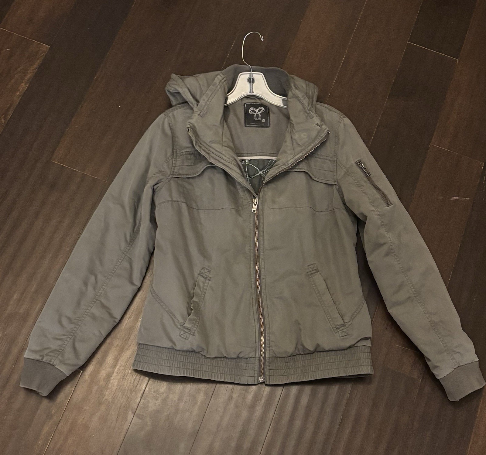 Aritzia TNA Maverick Bomber Jacket Womens M Gray Canvas - photo 4