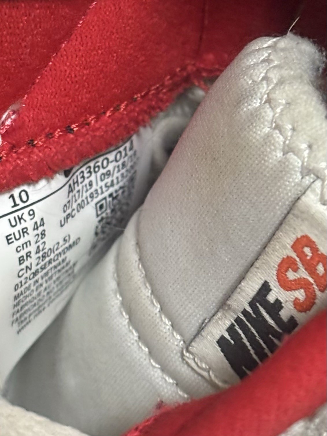 Nike Team Classic SB Photon Dust University Red Size 10 - photo 4