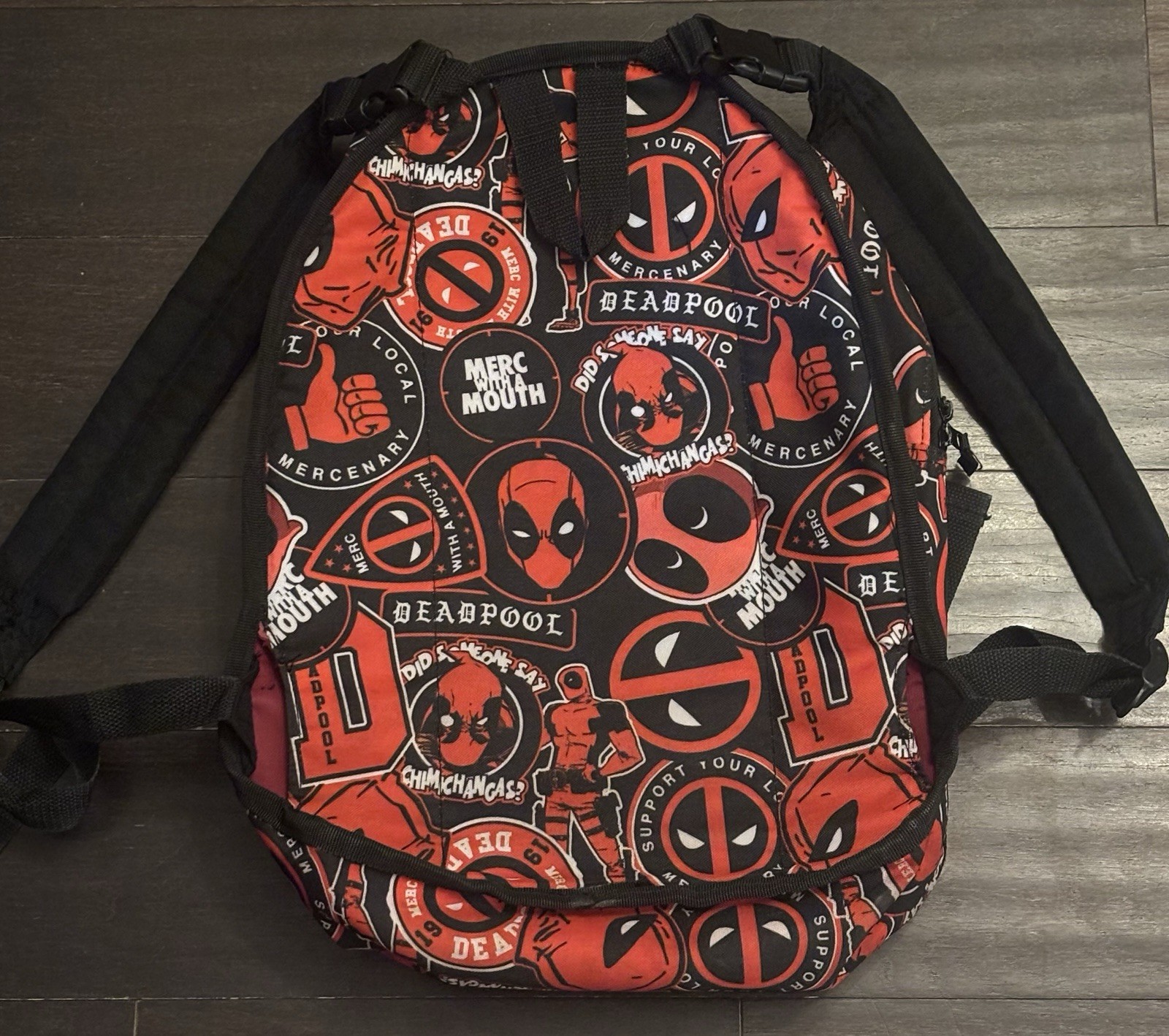 Deadpool Marvel Backpack Multi Zipper Reversible Double Sided Ba - photo 3