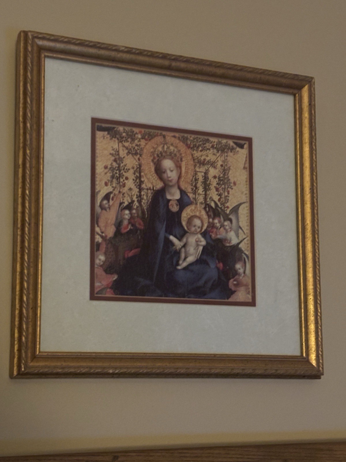 Madonna of the Rose Garden Lochner German Art Gold Gilt Frame
