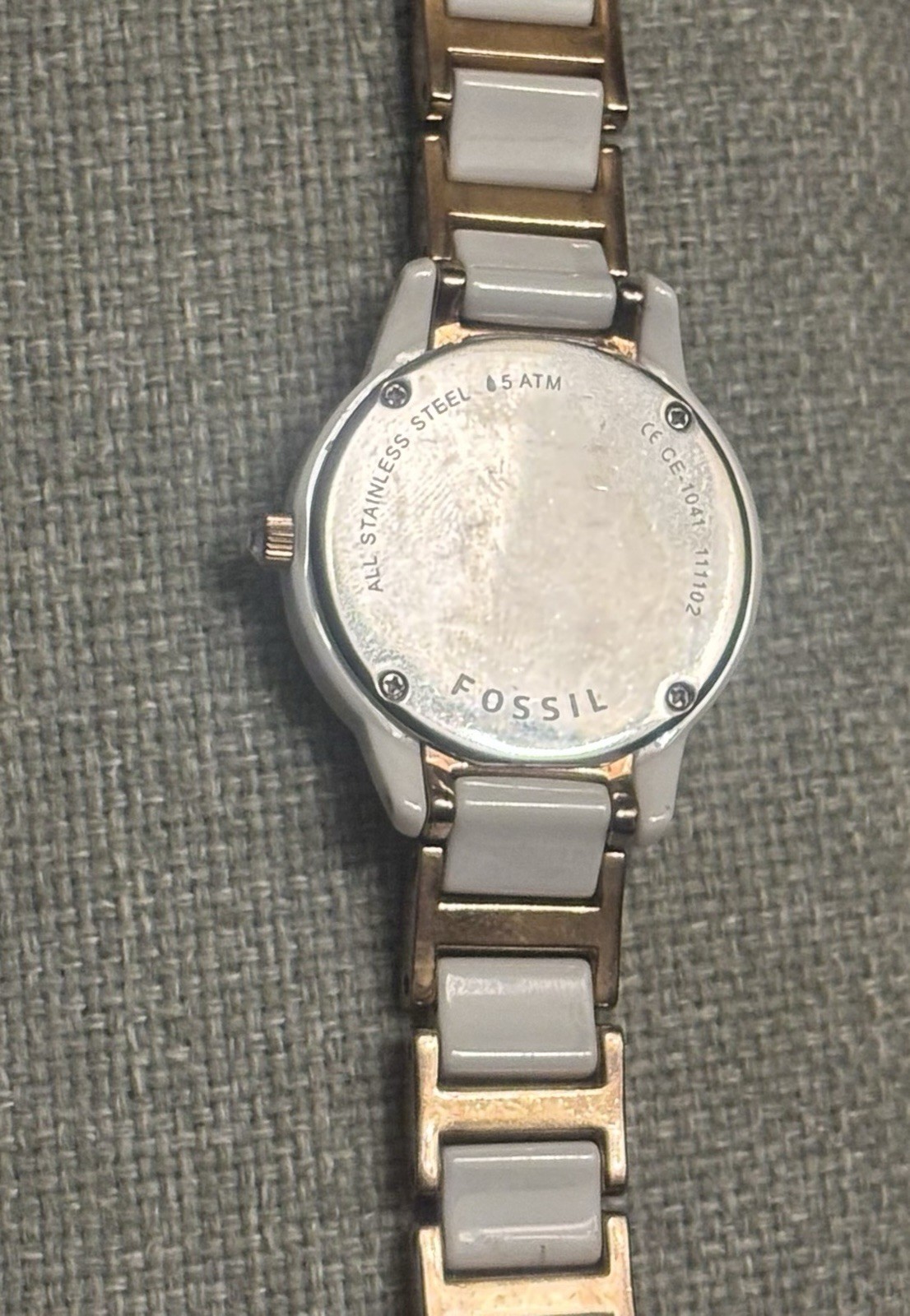 Fossil CE-1041 Jesse Crystals White Ceramic Rose Gold Watch - photo 5